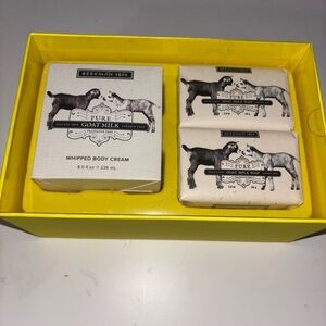 Beekman 1802 Goat Milk Soap and Cream Set in Yellow Box